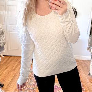 32 DEGREES | Heat Weatherproof White Quilted Crewneck Sweatshirt